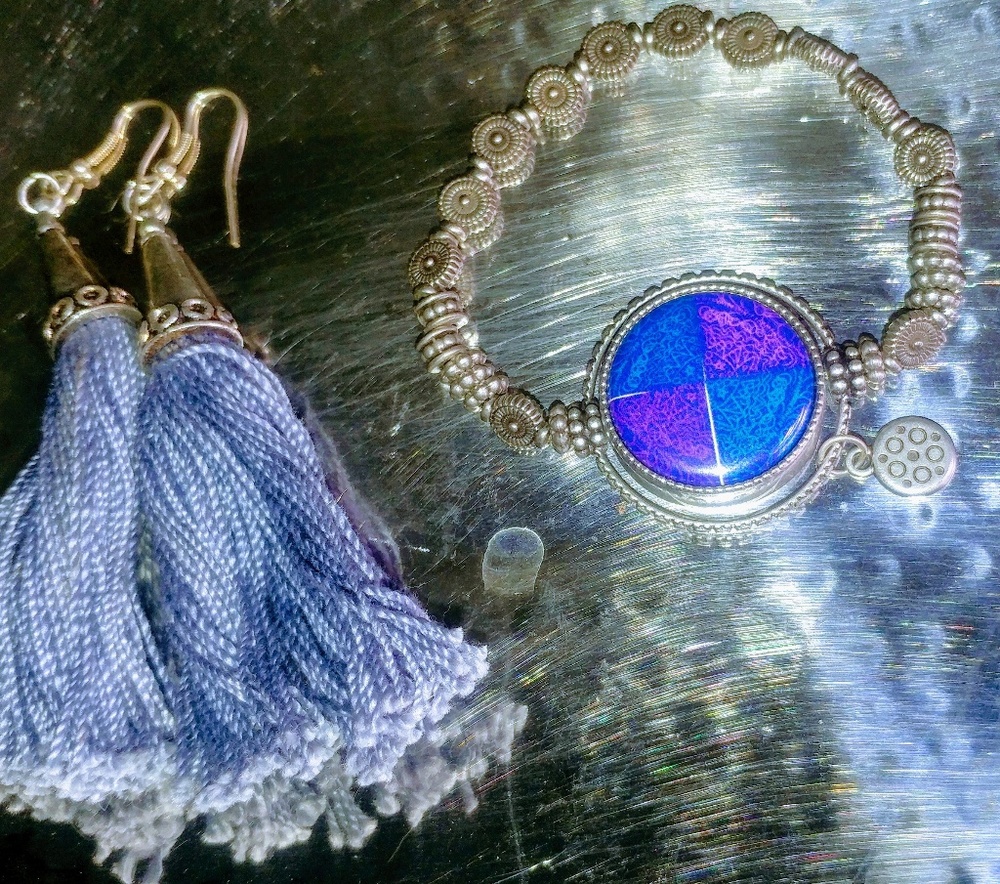 Antique Bracelet and earrings sold together.